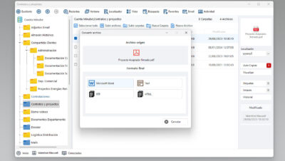 Convertir documentos de un formato a otro | Manual Dataprius